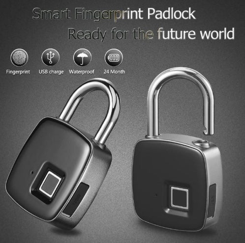 Cadenas à empreinte digitale, serrure intelligente, serrure de porte antivol, cadenas de porte extérieure, serrure à bagages, cadenas à empreinte digitale - Affordable Techs
