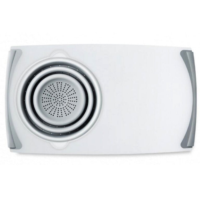 Planche à découper multifonctionnelle innovante 3 en 1, panier de drainage pliable amovible, planche à découper pour évier - Affordable Techs