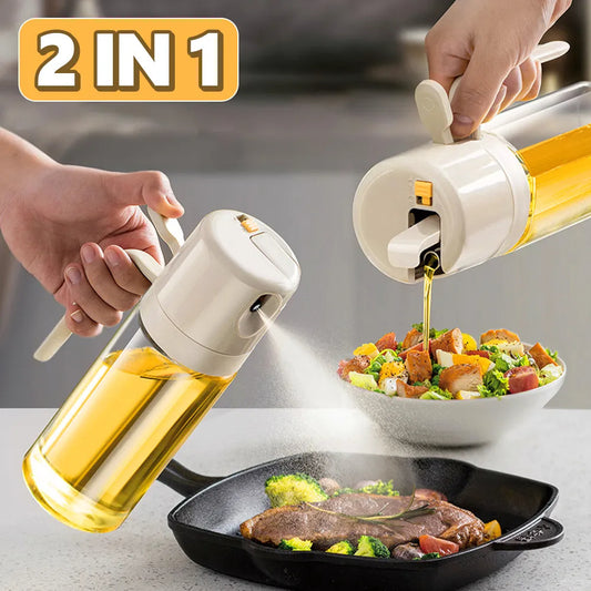 2 in 1 Oil Spray Bottle BBQ Cooking Oil Dispenser Olive Oil Pourers Kitchen Cooking Oil Sprayer