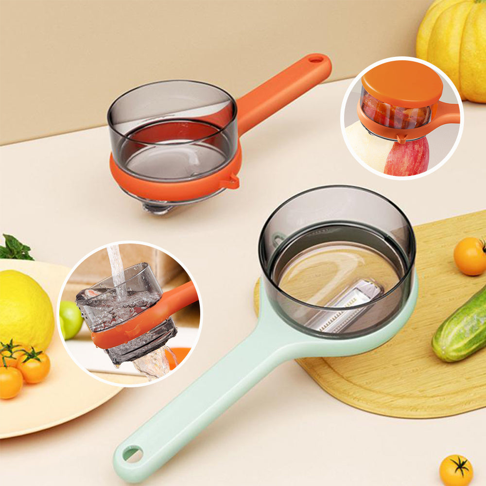 Multifunctional Kitchen Peeler with Storage Bucket Scraper Fruit Peeling Knife Storage Peeler Kitchen Gadgets