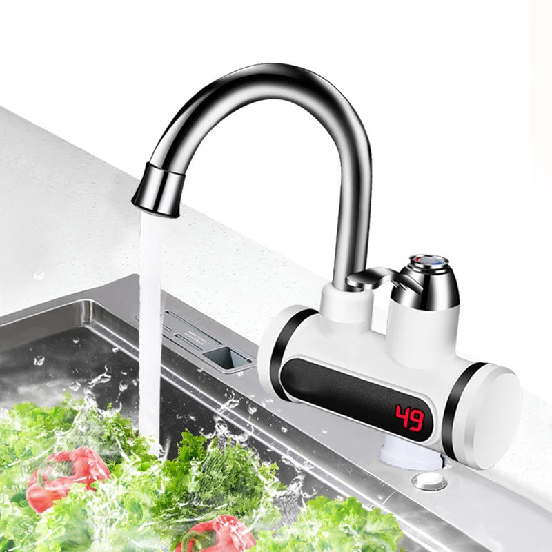 Electric Kitchen Water Faucet Water Heater Temperature Display Cold Heating Faucet Hot Water Faucet Water Heater