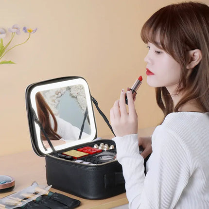 Smart LED Cosmetic Case with Mirror