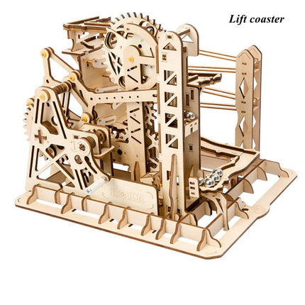 Robotime Rokr 4 Kinds Marble Run DIY Waterwheel Wooden Model Building Block Kits Assembly Toy Gift for Children Adult Dropship - Affordable Techs