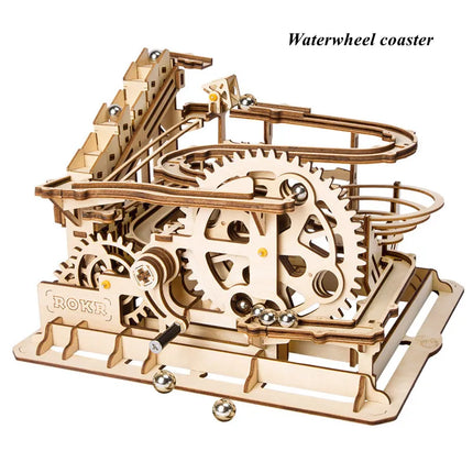 Robotime Rokr 4 Kinds Marble Run DIY Waterwheel Wooden Model Building Block Kits Assembly Toy Gift for Children Adult Dropship - Affordable Techs