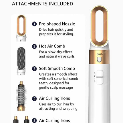 5-in-1 Profi-Heißluftbürste – Volumen, Glätten & Locken