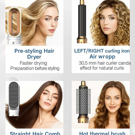 5-in-1 Profi-Heißluftbürste – Volumen, Glätten & Locken