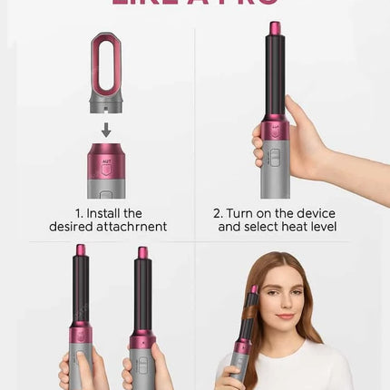 5-in-1 Profi-Heißluftbürste – Volumen, Glätten & Locken
