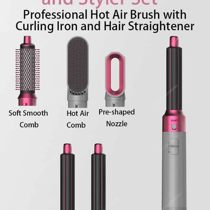 5-in-1 Profi-Heißluftbürste – Volumen, Glätten & Locken