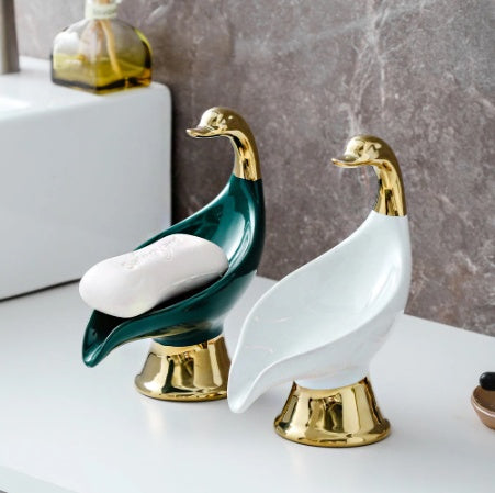 Creative Swan Soap Dish for Home, Non-Playful Ceramic Holder