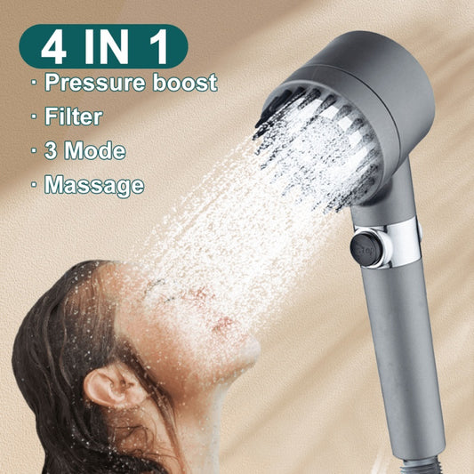 3 Mode Shower Head High Pressure Showerhead Handheld Filter Rainfall Faucet Bathroom Bathtub Home Innovative Accessories