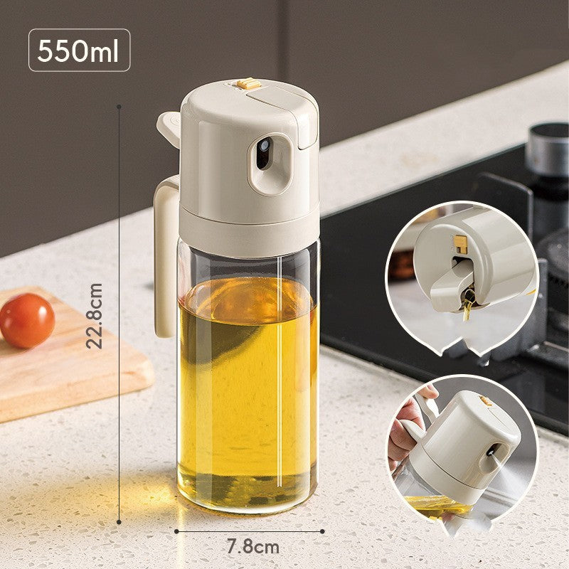 Bouteille de pulvérisation d'huile 2 en 1 Distributeur d'huile de cuisson pour barbecue Verseurs d'huile d'olive Pulvérisateur d'huile de cuisson de cuisine