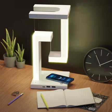 Lampe de table suspendue créative à chargement sans fil pour smartphone, lampe d'équilibre flottante pour la chambre à coucher - Affordable Techs