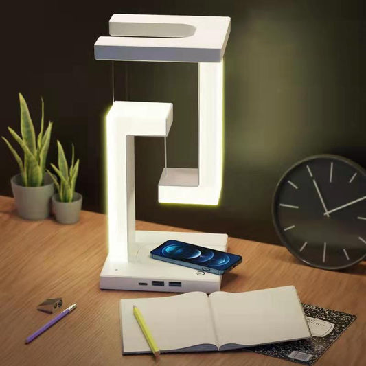 Creative Wireless Charging Smartphone Hanging Table Lamp Floating Balance Lamp for Bedroom